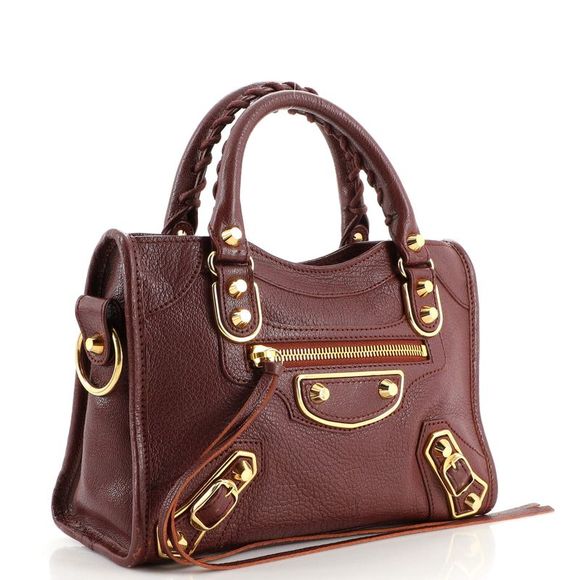 Balenciaga City Classic Metallic Edge Bag Leather Mini Red - Picture 3 of 9